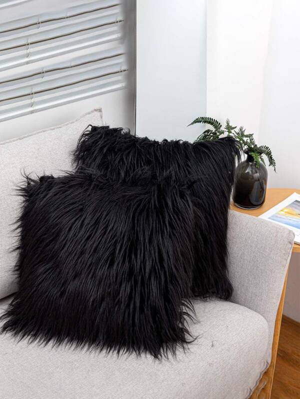 1pc Faux Wool Pillow Cover (Pillow Insert Not Included), Soft & Thick Faux Wool Cushion Cover, Plush Fabric, Zipper Closure, Scandinavian Minimalist Decor, Suitable For Sofa, Living Room, Bedroom, Floor, Bench, Car, Office, Cafe And Other Leisure Spaces