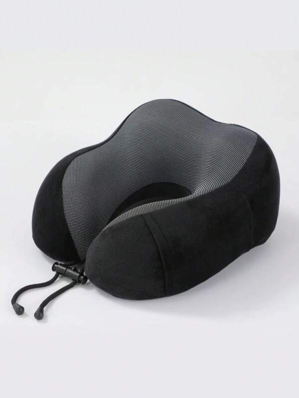 1pc Solid Color U-Shaped Memory Foam Travel Pillow, Neck Rest Cushion, Suitable For Travel & Relaxation