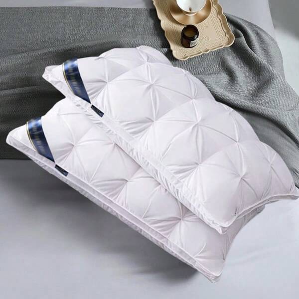 Queen Pillow 2-Piece Set, Queen 2-Piece Pillow, Suitable For Side Sleeping, Abdomen And Back Sleeping, Fluffy Down Instead Of Microfiber Filled Pillowsmother Day Gift